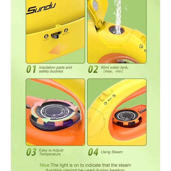 Sundu Mini Travel Iron with Steam - Picture 5 of 9